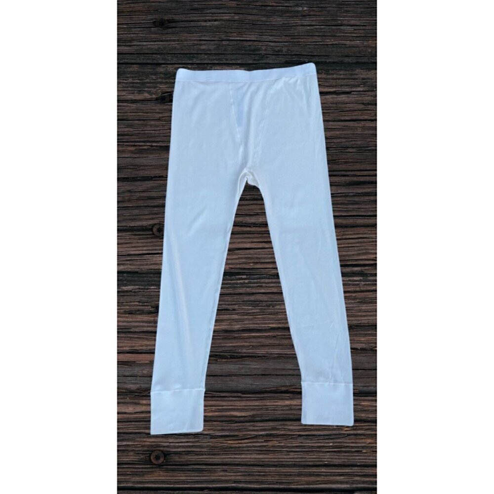 SKIMS Logo Cotton Thermal Pointelle Leggings Cream 4X Plus Size - Picture 4 of 11